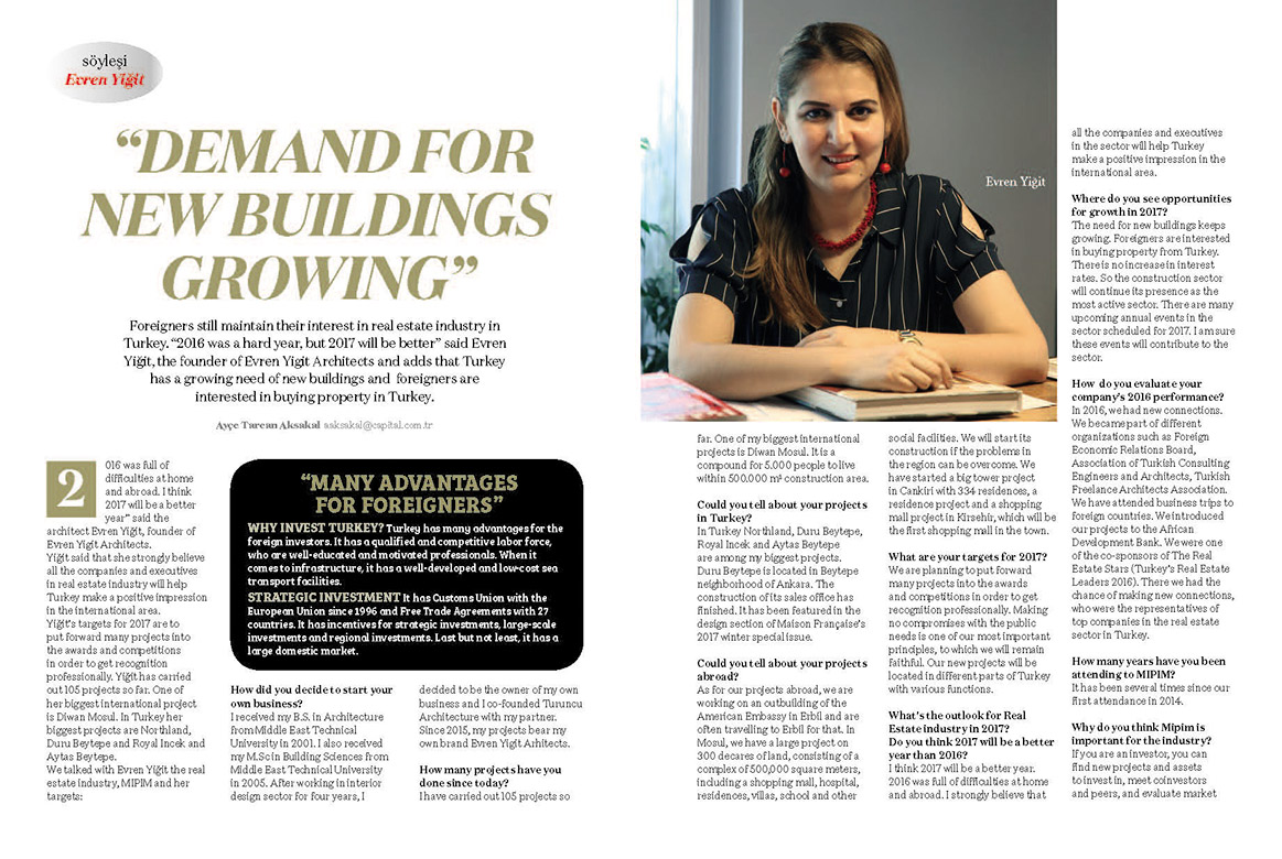 Evren Yiğit | Evren Yiğit Capital ve Ekonomist'in MIPIM özel dergisinde | Sıradışı Digital