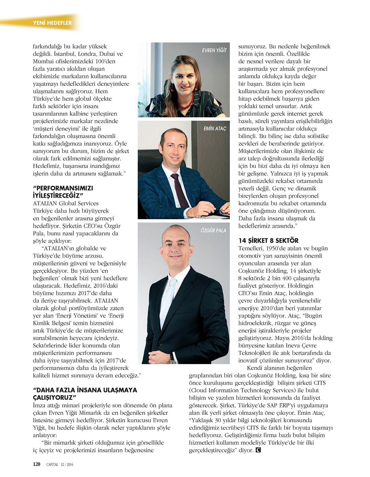 Evren Yiğit | Evren Yiğit Capital dergisinin Aralık sayısında | Sıradışı Digital