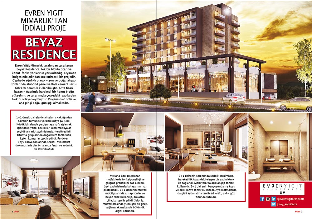 Evren Yiğit | Beyaz Residence projemiz Bitter derginin Ekim sayısında | Sıradışı Digital